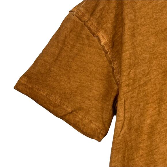 Free People Weekend Rush Button Front Cropped Top Copper Size XS NEW - Picture 3 of 10